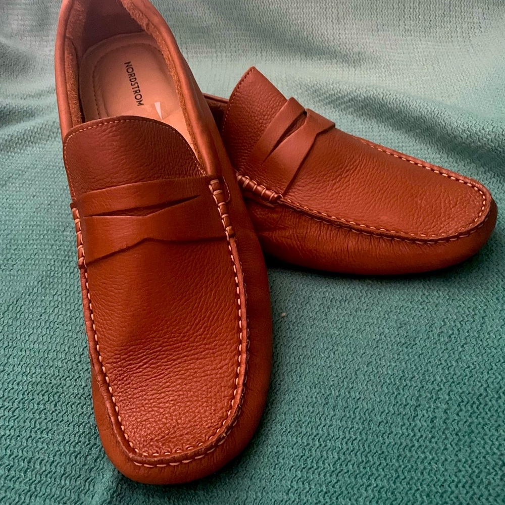 Men’s size. 14 Nordstrom driving Mocs brown leather